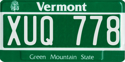 VT license plate XUQ778