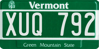 VT license plate XUQ792