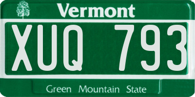 VT license plate XUQ793