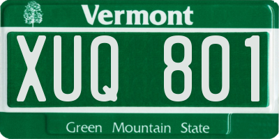 VT license plate XUQ801
