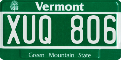 VT license plate XUQ806