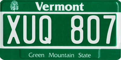 VT license plate XUQ807
