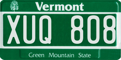 VT license plate XUQ808