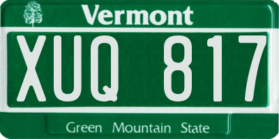 VT license plate XUQ817