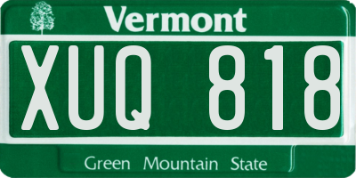 VT license plate XUQ818
