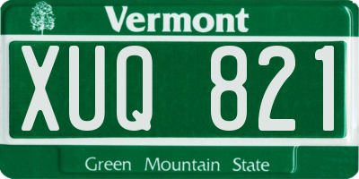 VT license plate XUQ821