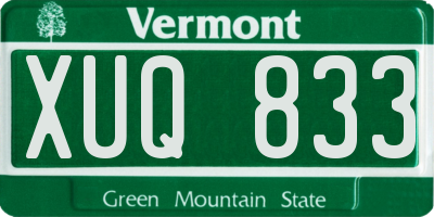 VT license plate XUQ833