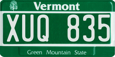 VT license plate XUQ835