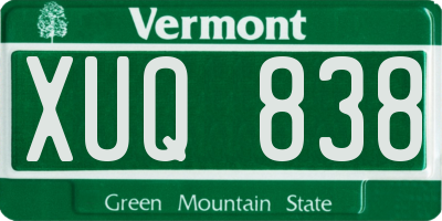 VT license plate XUQ838