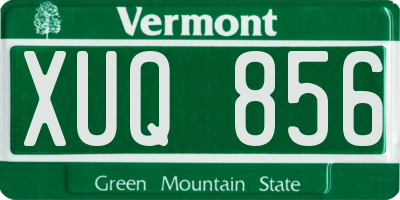 VT license plate XUQ856
