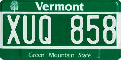 VT license plate XUQ858