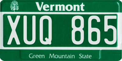 VT license plate XUQ865
