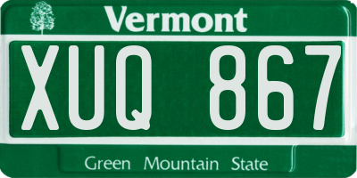 VT license plate XUQ867