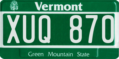 VT license plate XUQ870