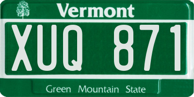 VT license plate XUQ871