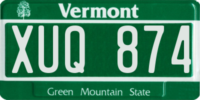 VT license plate XUQ874