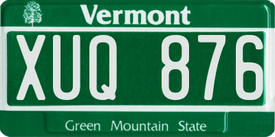 VT license plate XUQ876