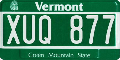 VT license plate XUQ877