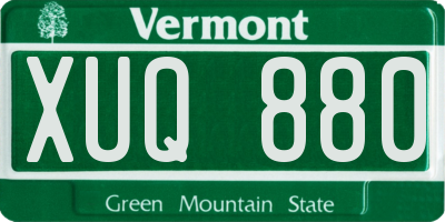 VT license plate XUQ880