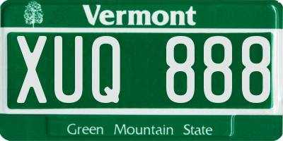 VT license plate XUQ888