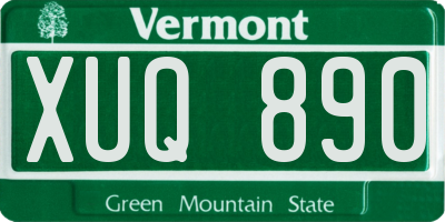VT license plate XUQ890