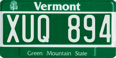 VT license plate XUQ894