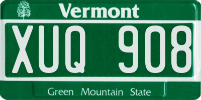 VT license plate XUQ908