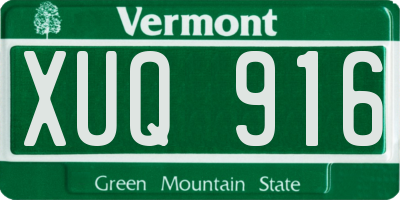 VT license plate XUQ916