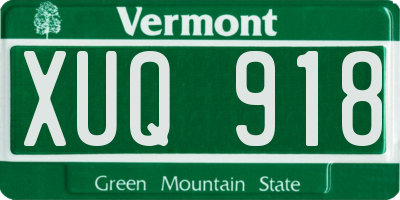 VT license plate XUQ918
