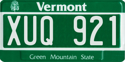 VT license plate XUQ921