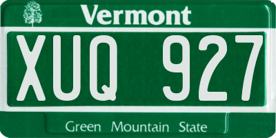 VT license plate XUQ927