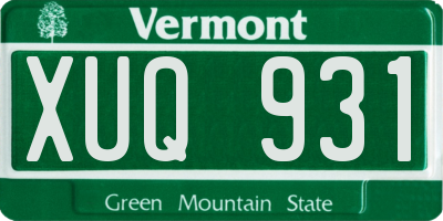 VT license plate XUQ931