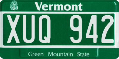 VT license plate XUQ942