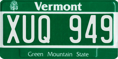 VT license plate XUQ949