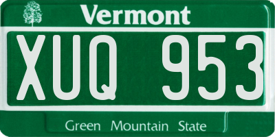 VT license plate XUQ953