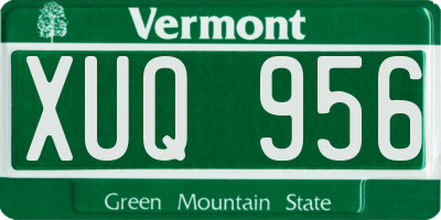 VT license plate XUQ956