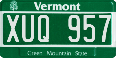 VT license plate XUQ957