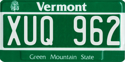 VT license plate XUQ962