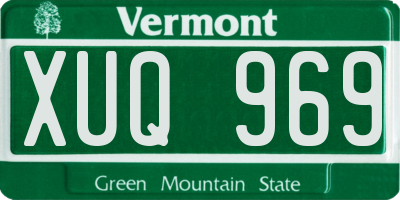 VT license plate XUQ969