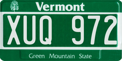 VT license plate XUQ972