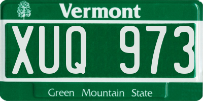 VT license plate XUQ973