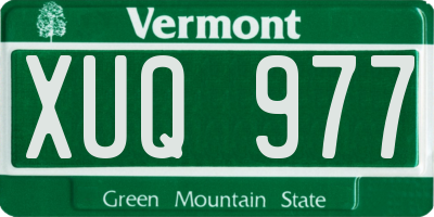 VT license plate XUQ977