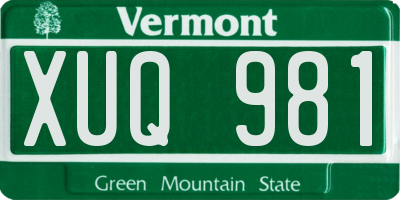 VT license plate XUQ981