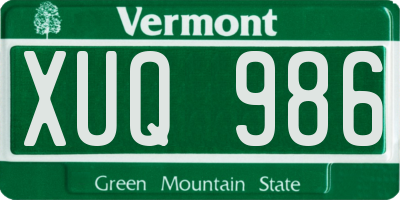 VT license plate XUQ986