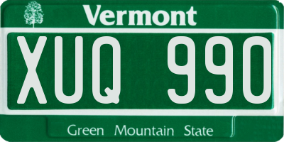 VT license plate XUQ990