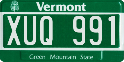 VT license plate XUQ991