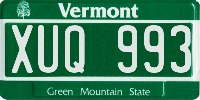 VT license plate XUQ993