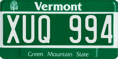 VT license plate XUQ994