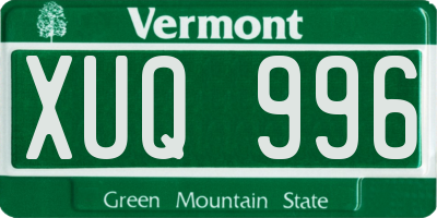 VT license plate XUQ996