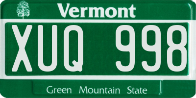 VT license plate XUQ998
